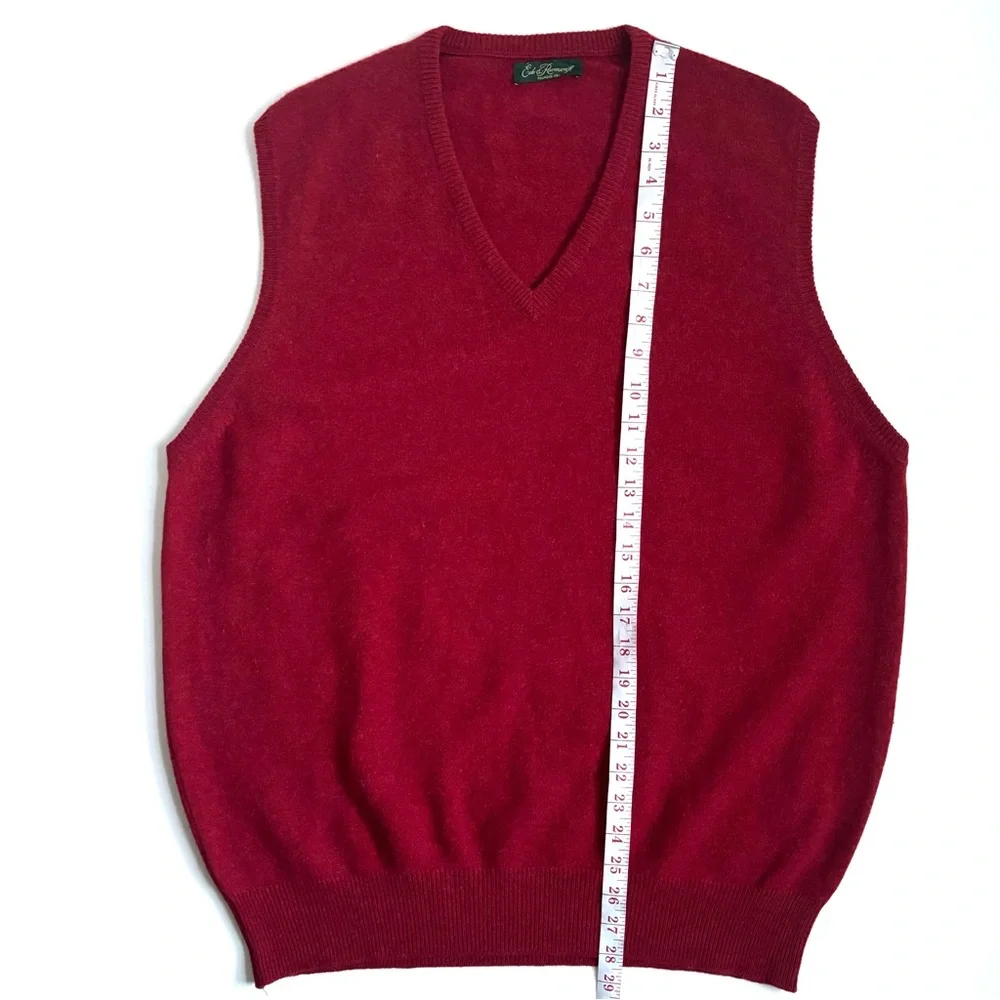Ede & Ravenscroft 100% New Lambswool Sweater Vest Red Size Large